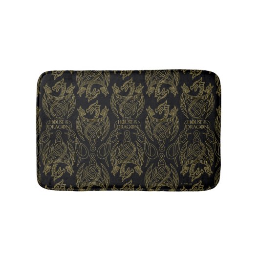 HOUSE OF THE DRAGON | Gold Filigree Dragon Pattern Badmat (Voorkant)