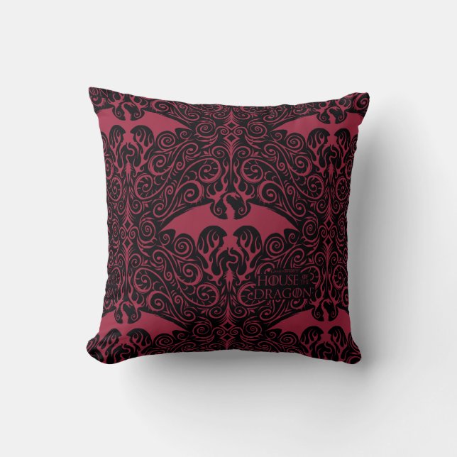 HOUSE OF THE DRAGON | Red Dragon Filigree Pattern Kussen (Voorkant)