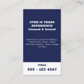 House Painter Power Washing Monogram Logo Blue Visitekaartje (Achterkant)