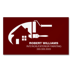 House Painter Professional Burgundy Magnetisch Visitekaartje