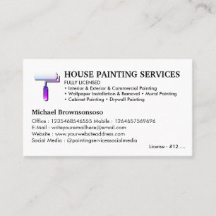 House Painter Service Paint Roll Eenvoudig Visitekaartje