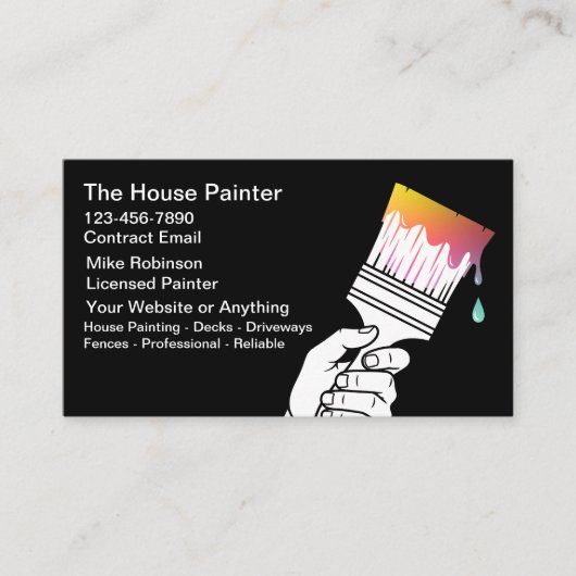 House Painter Unique Modern Business Cards Visitekaartje (Voorkant)