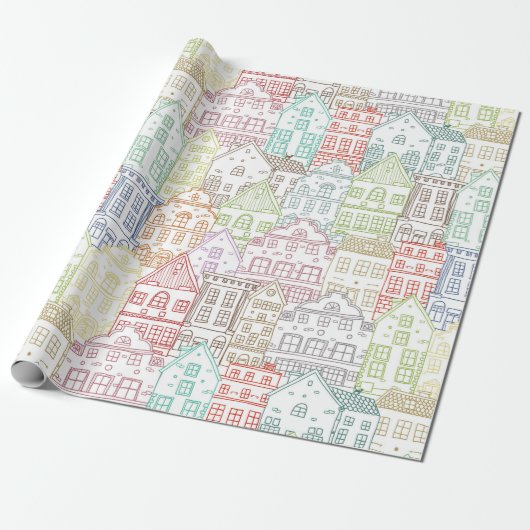 House Pattern Cadeaupapier (Uitgerold)