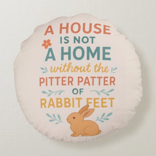 House pitter patter rabbit feet rond kussen (Achterkant)