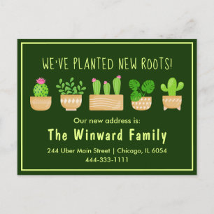 House Planten Cactus Dark Green New Home Briefkaar Briefkaart