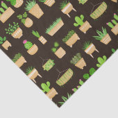 House Planten Cactus on Dark Brown Tissue Paper Tissuepapier (Detail)
