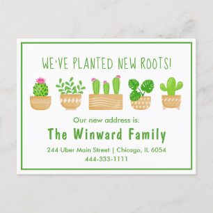 House Planten Cactus White New Home Briefkaart
