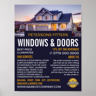 House Portret, Window & Deuren Fitter Company Poster