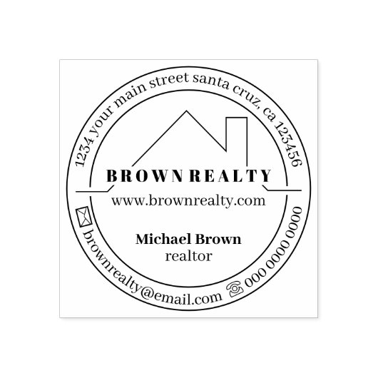 House Roof in Circle Rubberstempel (Afrduk)