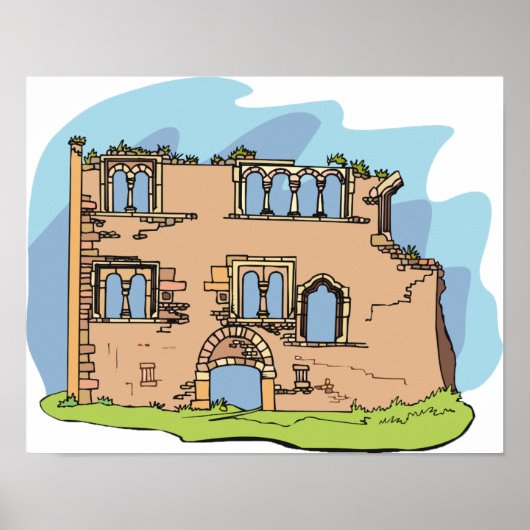House Ruins Crumbling Building Poster (Voorkant)