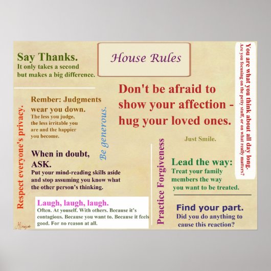 House Rules Poster (Voorkant)