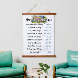 House Rules Schriftplaatsen Quote Hangend Wandkleed