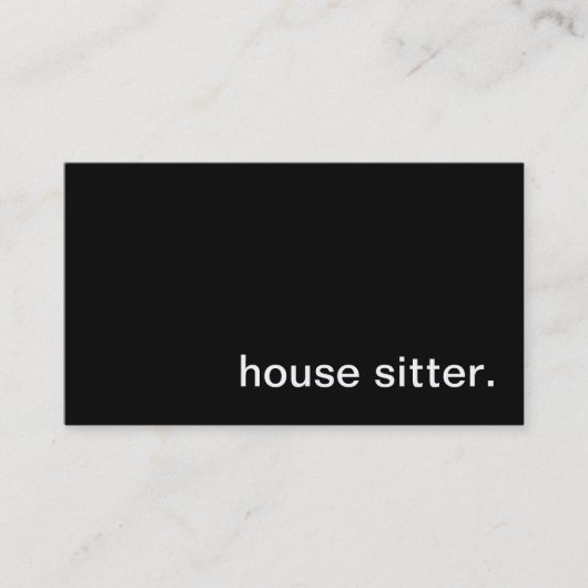 House Sitter Visitekaartje (Voorkant)