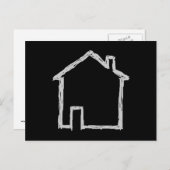House Sketch. Grijs en zwart. Briefkaart (Voorkant / Achterkant)