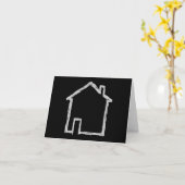 House Sketch. Grijs en zwart. Kaart (Gele Bloem)