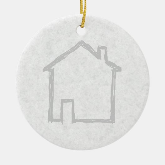 House Sketch. Grijs. Keramisch Ornament (Voorkant)