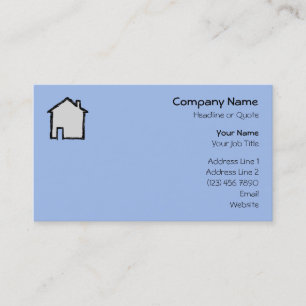House Sketch. Zwart en blauw. Visitekaartje