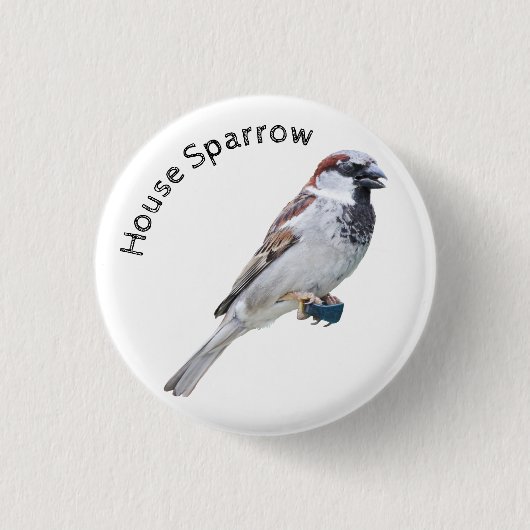 House Sparrow Ronde Button 3,2 Cm (Voorkant)