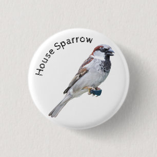House Sparrow Ronde Button 3,2 Cm
