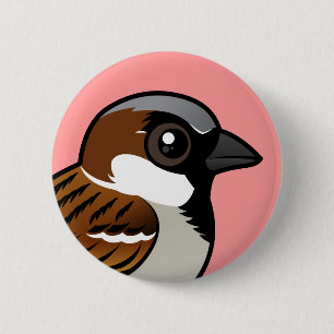 House Sparrow Ronde Button 5,7 Cm