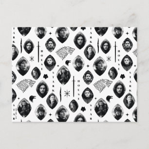 House Stark Icons & Portraits Pattern Briefkaart