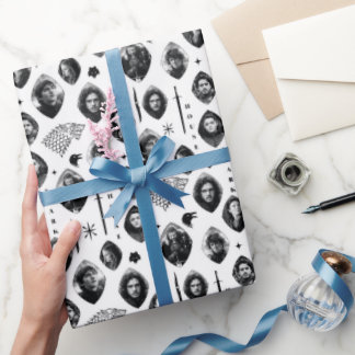 House Stark Icons & Portraits Pattern Cadeaupapier