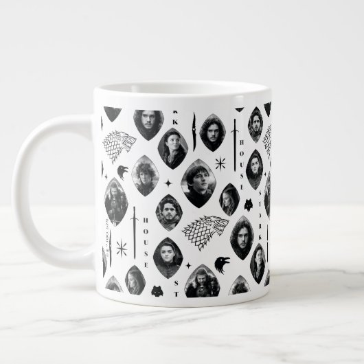House Stark Icons & Portraits Pattern Extra Grote Beker (Links)
