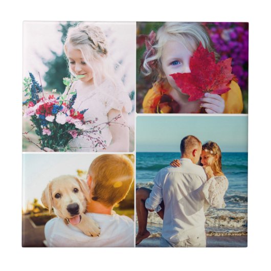 House Tile 4 Foto's gewonden Tegeltje (Voorkant)