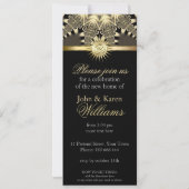 House Warming Gold OM Party Invitation Kaart (Achterkant)
