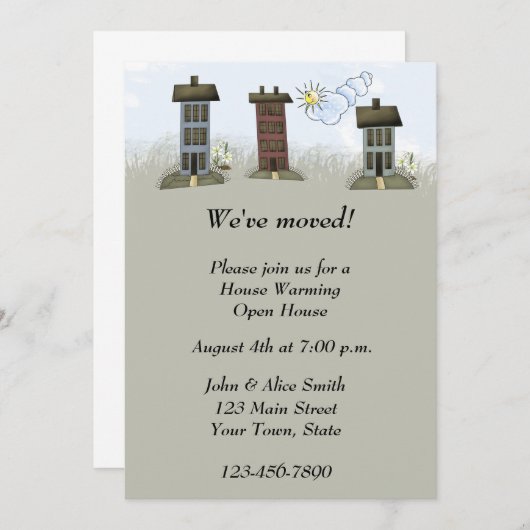House Warming Invitation Kaart (Voorkant / Achterkant)