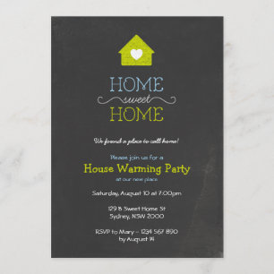 House Warming Invitation, Sweet Home Chalk Style Kaart