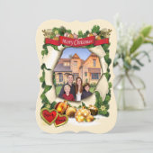 House warming kerstfeest kaart (Staand voorkant)