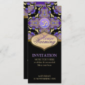 House Warming Om Purple Gold Party Invitation (Devant / Derrière)