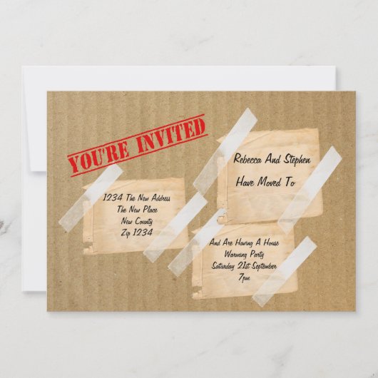 House Warming Party CardBoard Box Kaart (Voorkant)