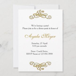 House warming party Invitation Gold Floure Kaart
