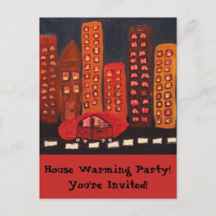 House Warming Party Original Art Design Carte post