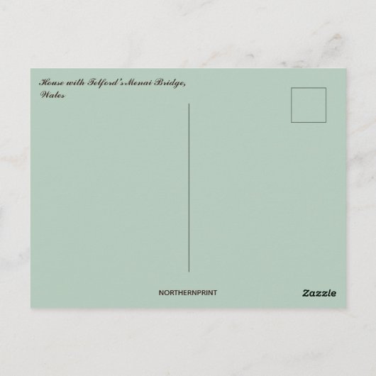 House With Telford’s Menai Bridge in Wales Briefkaart (Achterkant)