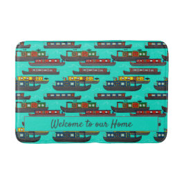 Houseboot Narrowboot Colorful Barges Pattered Badmat