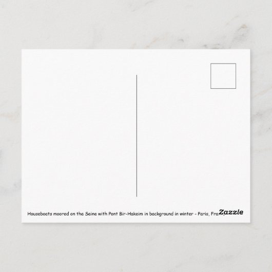 Houseboten nabij Pont Bir-Hakeim - Parijs Briefkaart (Achterkant)
