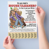 Housecreaning Moeders Helper House Cleaner Promo Flyer (Hand)