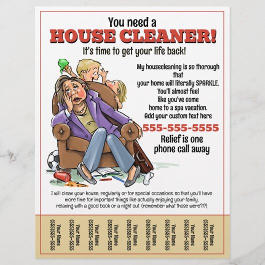 Housecreaning Moeder's Helper Tear Sheet Flyer (Voorkant)