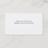 Housekeeper Maid Visitekaartjes (Achterkant)