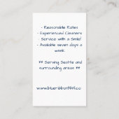 Housekeeping Badge Navy Visitekaartje (Achterkant)