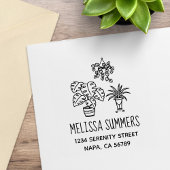 Houseplants Hobby Address Rubberstempel