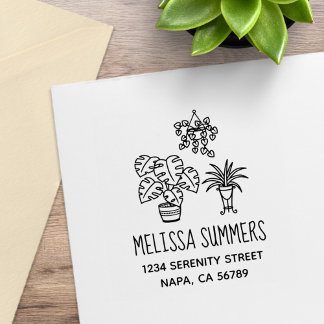 Houseplants Hobby Address Rubberstempel