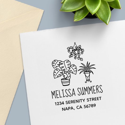 Houseplants Hobby Address Zelfinktende Stempel