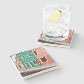 Houses aan de voorzijde stenen onderzetter (Zijkant)