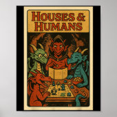 Houses And Humans Funny Rpg Gamer Nerd Gaming Men Poster (Voorkant)