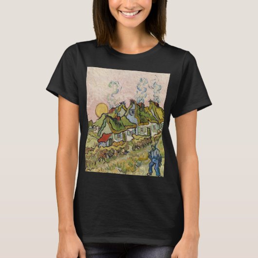 Houses en afbeelding door Vincent van Gogh T-shirt (Voorkant)