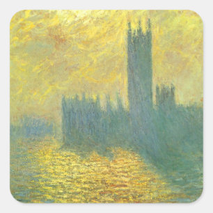 Houses of Parliament, Stormachtige lucht door Clau Vierkante Sticker